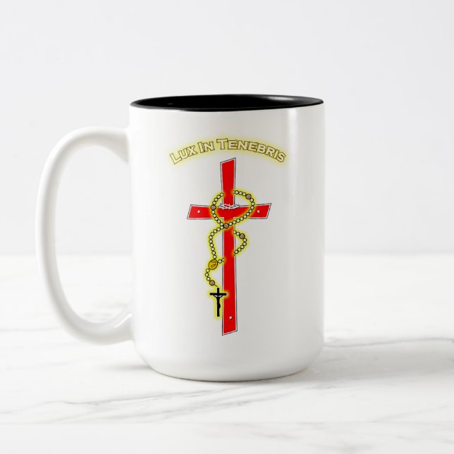 Caneca De Café Em Dois Tons Lux in Tenebris - Rosary 02 (Esquerda)