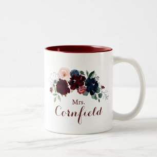 Caneca De Café Em Dois Tons Luxury Boho Colorful Floral Sra. Newlywn Node