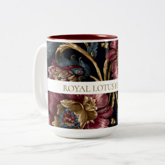 Caneca De Café Em Dois Tons Luxury Indian Floral Vintage Royal