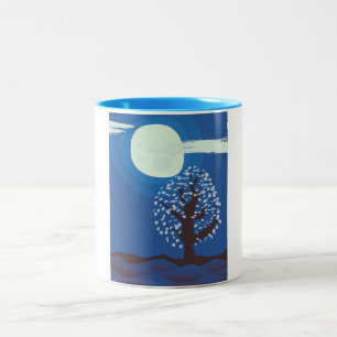 Caneca De Café Em Dois Tons luz da lua