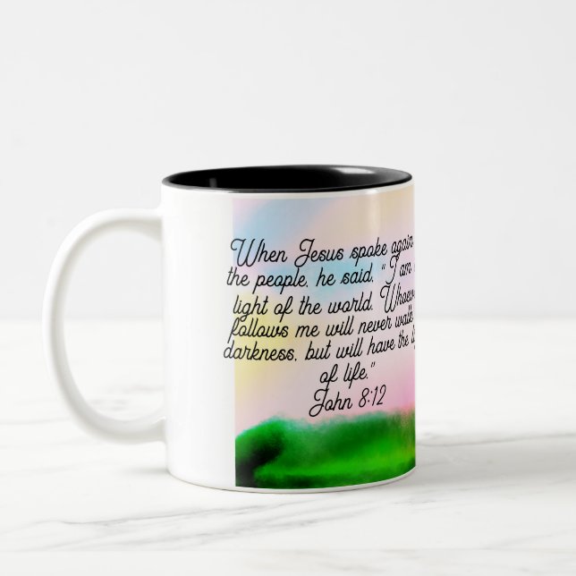 Caneca De Café Em Dois Tons luz de jesus  (Esquerda)