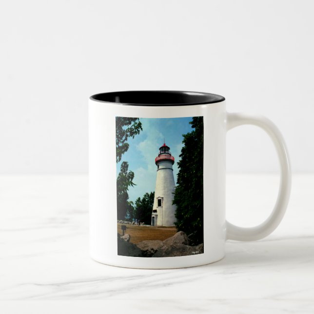 Caneca De Café Em Dois Tons Luz de Marblehead (Direita)