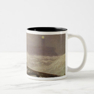 Caneca De Café Em Dois Tons Luzes azuis, cais de Teignemouth - iluminando as