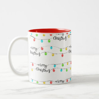 Caneca De Café Em Dois Tons Luzes de Natal