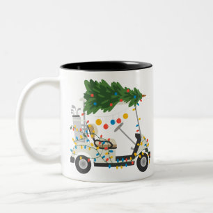 Caneca De Café Em Dois Tons Luzes de Natal para Carrinho de Golfe Árvore de Na