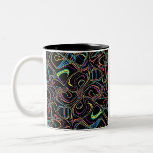 Caneca De Café Em Dois Tons Luzes Noturnas Redemoinhos Abstratos