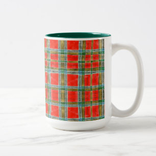 Caneca De Café Em Dois Tons MAC BAIN TARTAN Tall Hunter Verde de dois tons