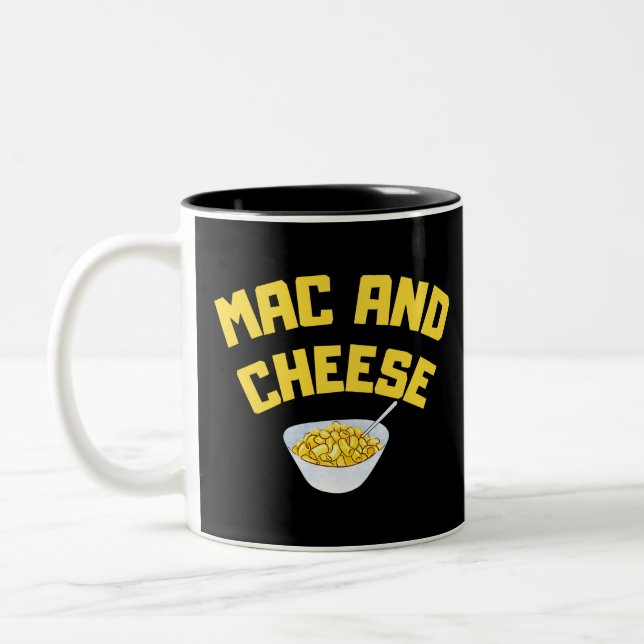 Caneca De Café Em Dois Tons Mac E Queijo| Macaroni E Queijo (Esquerda)