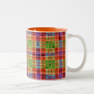 Caneca De Café Em Dois Tons MAC RAE TARTAN Laranja de dois tons
