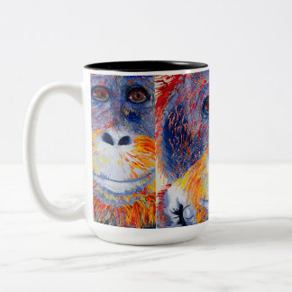 Caneca De Café Em Dois Tons Macaco