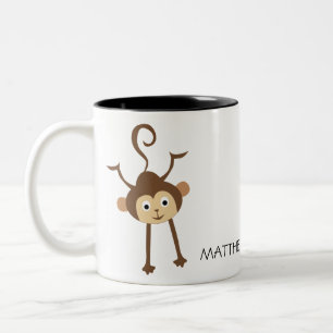 Caneca De Café Em Dois Tons Macaco