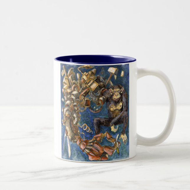 Caneca De Café Em Dois Tons Macaco Bionic (Direita)