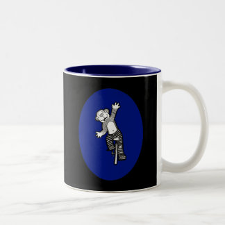 Caneca De Café Em Dois Tons Macaco do Unicycle do divertimento