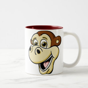 Caneca De Café Em Dois Tons Macaco dos desenhos animados