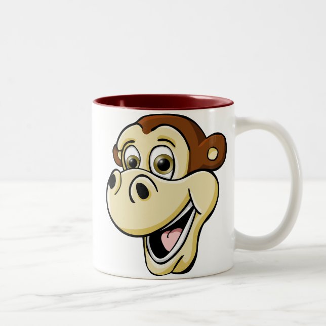 Caneca De Café Em Dois Tons Macaco dos desenhos animados (Direita)
