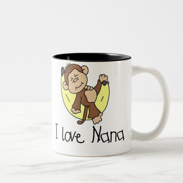 Caneca De Café Em Dois Tons Macaco eu amo Nana (Direita)