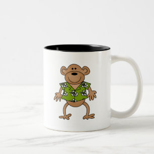 Caneca De Café Em Dois Tons Macaco havaiano tropical