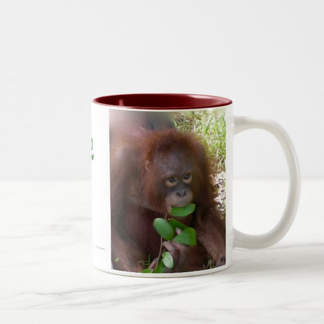 Caneca De Café Em Dois Tons Macaco para o verde (Direita)