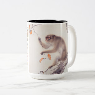 Caneca De Café Em Dois Tons Macaco pintor japonês chinês Zodiac Mug