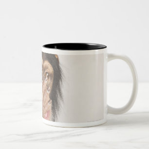 Caneca De Café Em Dois Tons Macaco que fricciona sua cara