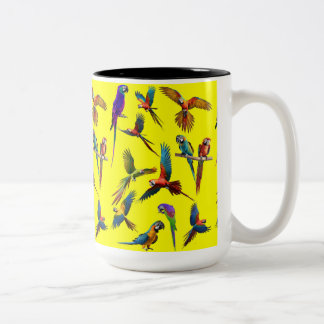 Caneca De Café Em Dois Tons Macacos e mais araras