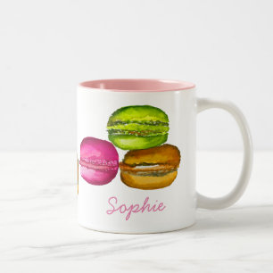 Caneca De Café Em Dois Tons Macarons coloridos, a aquarela é funky