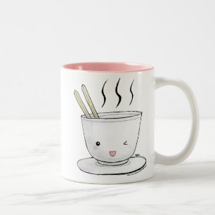 Caneca De Café Em Dois Tons macarronetes do kawaii