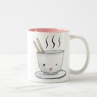 Caneca De Café Em Dois Tons macarronetes do kawaii