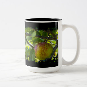 Caneca De Café Em Dois Tons Maçãs 6 Pretas Grumadas