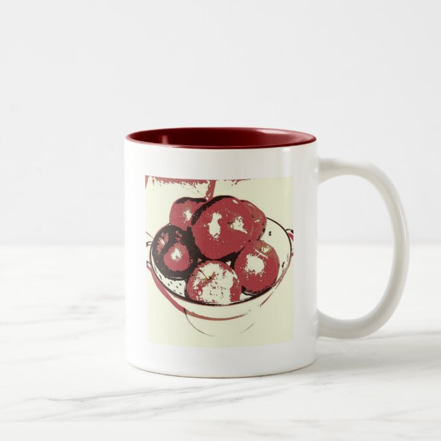 Caneca De Café Em Dois Tons Maçãs de pop (Direita)