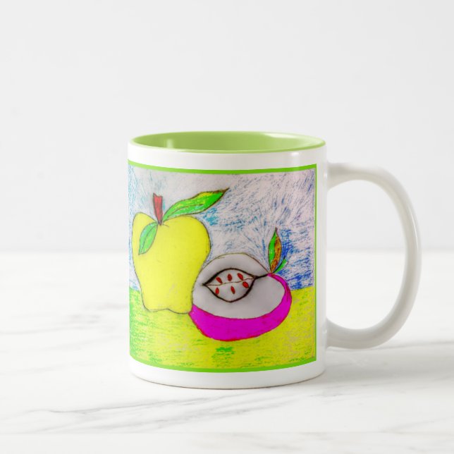 Caneca De Café Em Dois Tons Maçãs De pop (Direita)