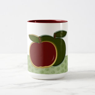 Caneca De Café Em Dois Tons Maçãs do País (fronteira verde) Grandes