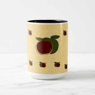 Caneca De Café Em Dois Tons Maçãs Pintadas (dourado texturizado) Grande