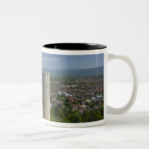 Caneca De Café Em Dois Tons MACEDÔNIA, Ohrid. Castelo de Car Samoil /