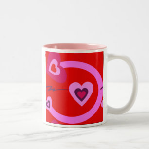 Caneca De Café Em Dois Tons MACHOS DE CAFÉ dia de os namorados - CORAÇÃO - PIN