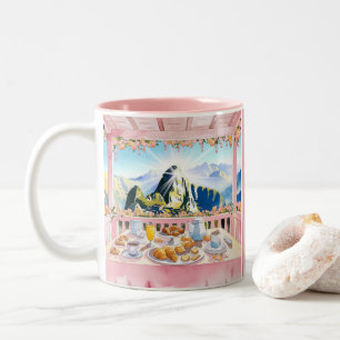 Caneca De Café Em Dois Tons Machu Picchu - Cor d'água rosa - Viagem