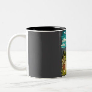 Caneca De Café Em Dois Tons Machu Picchu Peru Vintage Retro minimo Trav