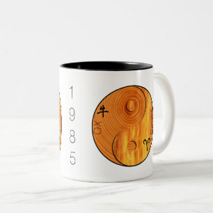 Caneca De Café Em Dois Tons Madeira 0x 1925 1985 Aries zodiac Aniversário Mug