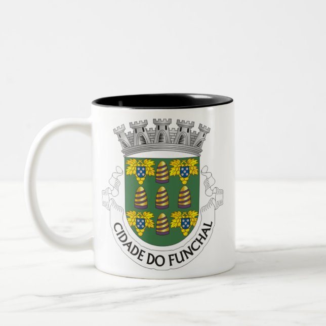 Caneca De Café Em Dois Tons Madeira* Cresta Madeira Café Mug (Esquerda)