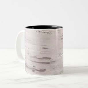 Caneca De Café Em Dois Tons Madeira de Árvore Bétula Branca Celeiro Rústico Pe