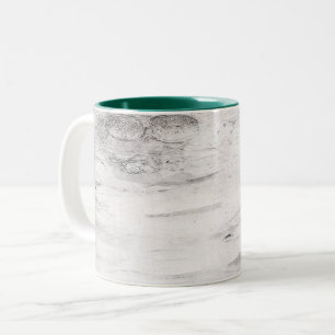 Caneca De Café Em Dois Tons Madeira de Bétula Branca Casa de Campo Rústica Cel
