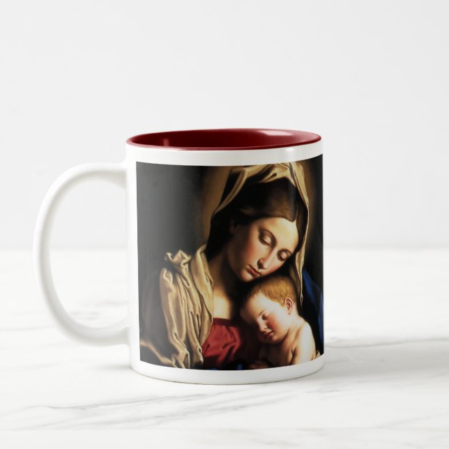 Caneca De Café Em Dois Tons Madonna e criança (Esquerda)
