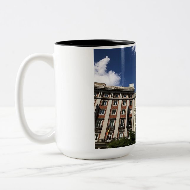 Caneca De Café Em Dois Tons Madrid — Edifício Metrópolis Mug (Esquerda)
