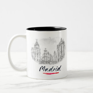 Caneca De Café Em Dois Tons Madrid - Spain - Via Grande