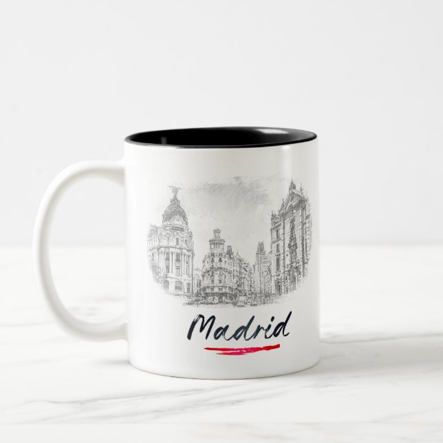 Caneca De Café Em Dois Tons Madrid - Spain - Via Grande (Esquerda)
