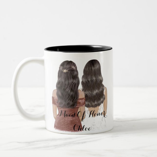 Caneca De Café Em Dois Tons madrinha de casamento personalizada (Esquerda)