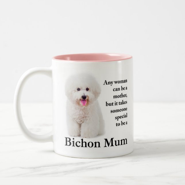 Caneca De Café Em Dois Tons Mãe Bichon (Esquerda)