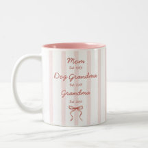 Mãe Cachorro Avó & Avó Datas Personalizadas Laço R
