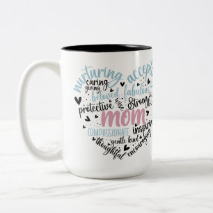 Caneca De Café Em Dois Tons Mãe Coração Dois Tons 15oz Mug
