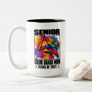 Caneca De Café Em Dois Tons Mãe da Guarda de Cores da Turma de Formatura de 20